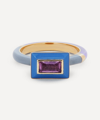 ALICE CICOLINI 14CT GOLD CANDY LACQUER BAGUETTE PINK SAPPHIRE RING
