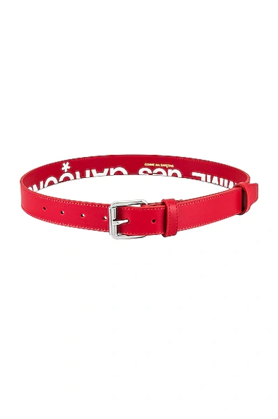 Comme Des Garçons Huge Logo Belt In Red