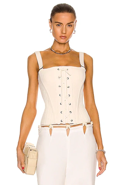 Dion Lee Laced Corset Bodice Top In Cream