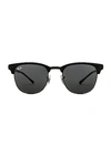 Ray Ban Clubmaster Metal Sunglasses In Black