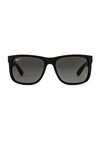 Ray Ban Justin 55mm Polarized Sunglasses In Black