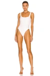 Matteau + Net Sustain Nineties Recycled Seersucker Swimsuit In White