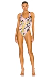 Pucci Swimsuit - Sustainable Light Lycra In Navy & Rosa