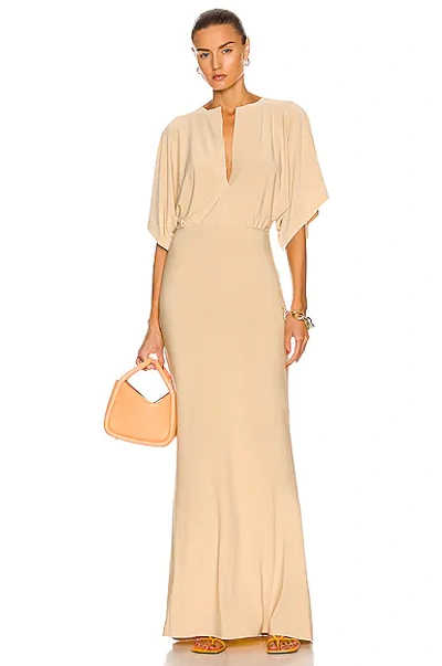 Norma Kamali Obie Stretch-jersey Maxi Dress In Blonde