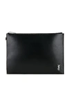 Saint Laurent Zipped Tablet Holder In Noir