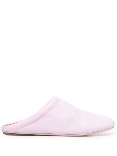 Marsèll Pink Leather Slip-on Mules