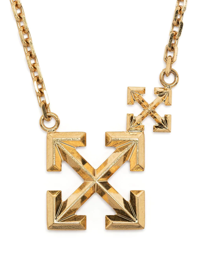 Off-white Arrows Pendant Necklace In Gold