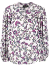 Isabel Marant Brunille Floral Silk-blend Blouse In White ,purple