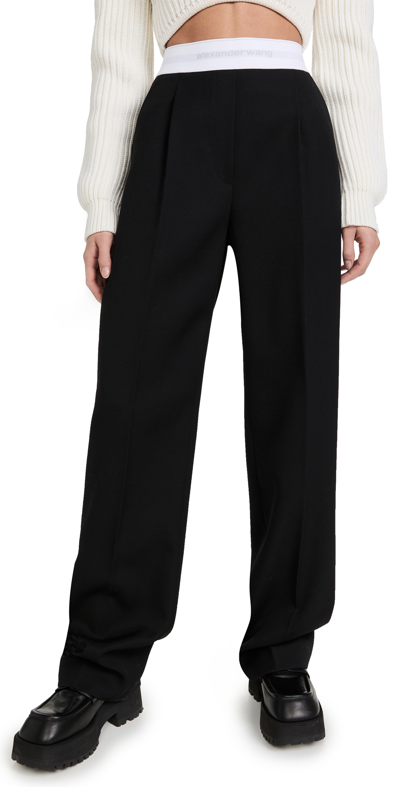 ALEXANDER WANG HIGH WAISTED PLEATED TROUSERS BLACK