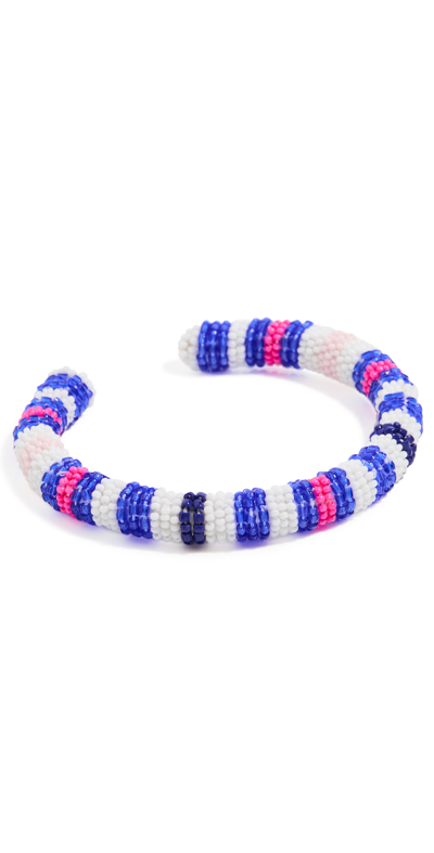 Isabel Marant Sora Stripes Beaded Bracelet In Multi,blue
