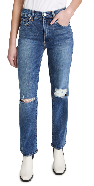 Le Jean Isla High-rise Distressed Straight-leg Jeans In Sunset Wash