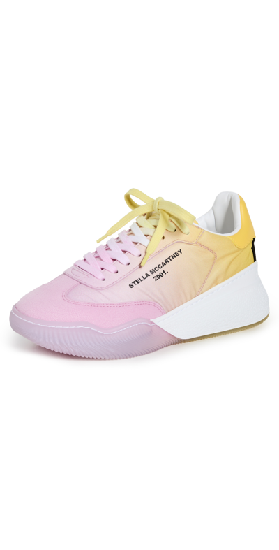 Stella Mccartney Pink And Yellow Loop Low Top Sneakers In Pink & Purple