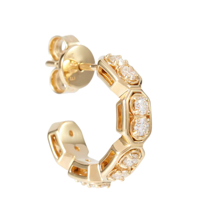 Eéra Eéra Roma Small 18kt Gold Single Hoop Earring With Diamonds