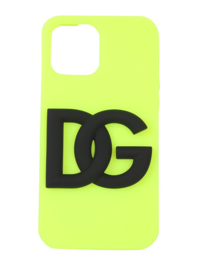 Dolce & Gabbana Dg Logo Iphone 12 Pro Max Cover In Yellow