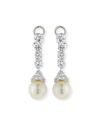 Fantasia By Deserio 6 Tcw Cz & Simulated Pearl Long Drop Earrings