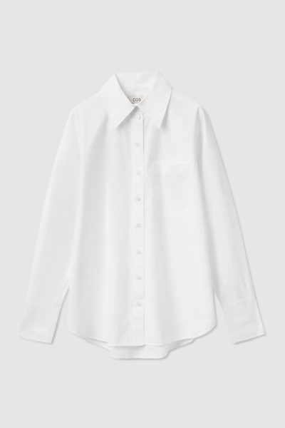 Cos Oversized Long-sleeve Shirt In White