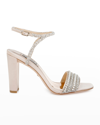Badgley Mischka Kari Ankle Strap Block-heel Dress Sandals Women's Shoes In Soft Nude