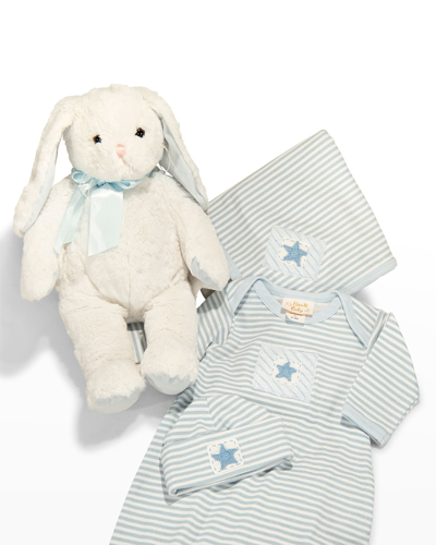 Haute Baby Babies' Boy's Star Is Born Striped Bodysuit Gift Set In Blue