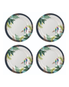 PORTMEIRION PARROT MELAMINE DINNER PLATES, SET OF 4