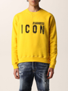 Dsquared2 Icon  Sweatshirt In Cotton With Logo In Gelb