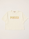 Emilio Pucci Kids' Logo T-shirt In White 1