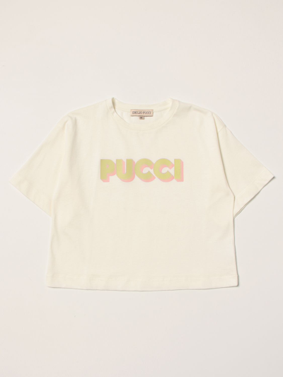 Emilio Pucci Kids' Logo T-shirt In White 1