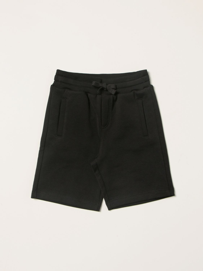Dolce & Gabbana Kids' Cotton Jogging Shorts In Black