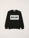 Msgm Teen Block Logo-print Sweatshirt In Black