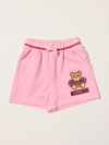 MOSCHINO KID KID COTTON SHORTS WITH TEDDY BEAR,360173010