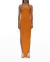 Helmut Lang Embellished Twist Maxi Dress In Apricot