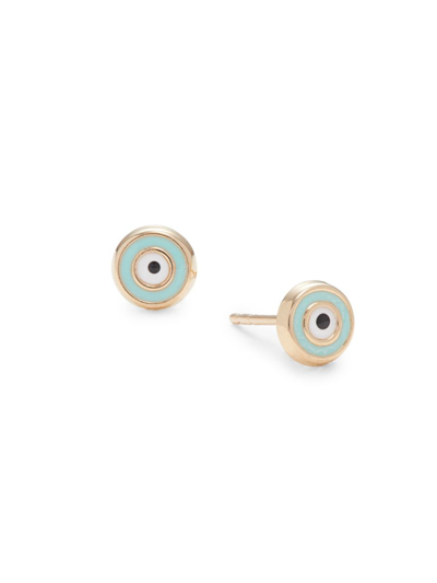 Saks Fifth Avenue Women's 14k Yellow Gold & Enamel Evil Eye Stud Earrings