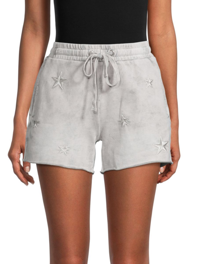 Driftwood Women's Teddy Star-embroidery Shorts In Grey