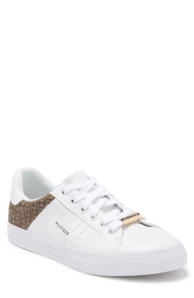Tommy Hilfiger Logo Panel Fashion Sneaker In Whmll