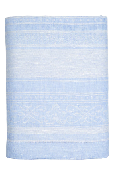 French Home Linen 71" X 100" Astra Tablecloth In Light Blue