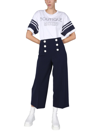 Boutique Moschino Wide Leg Trousers In Blue