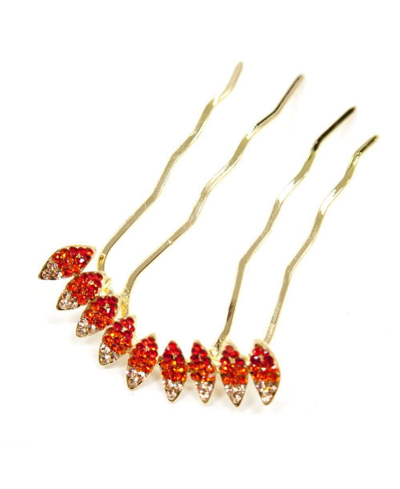 Soho Style Crystal Bejeweled Hair Stick In Red