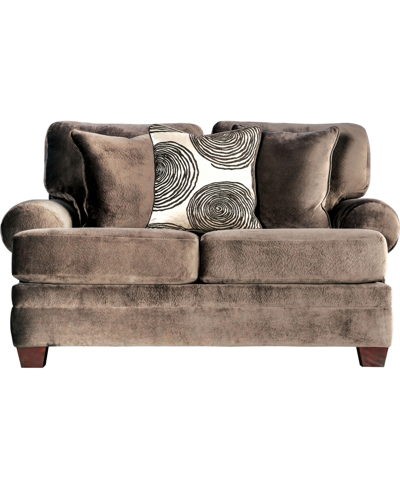 Furniture Of America Beltrand Recessed Arm Loveseat In Brown