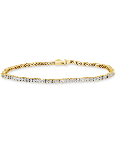 Macy's Men's Diamond Tennis Bracelet (1 Ct. T.w.) In 10k Gold In Yellow Gold