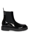 GIVENCHY WOMEN'S LOGO PATENT LEATHER CHELSEA BOOTS