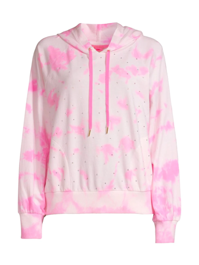 Lilly Pulitzer Laurian Tie-dyed Cotton Hoodie In Pink