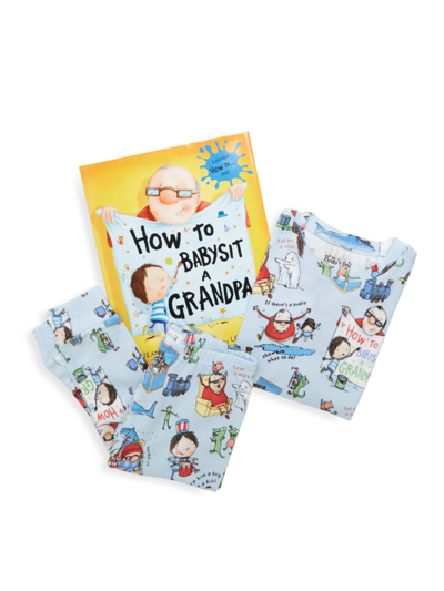 Books To Bed Kids' Little Boy's 3-piece How To Babysit Grandpa Book & Pajama Set In Blue