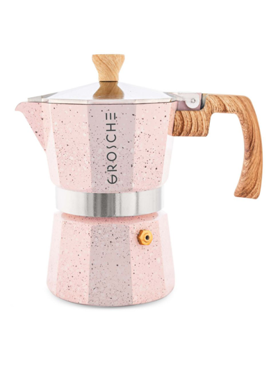 Grosche Milano Stone Espresso 3-cup Coffee Maker In Blush Pink