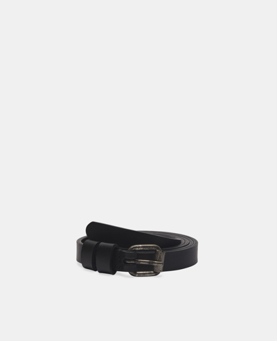 Aspesi Classic Leather Belt In Black