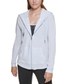 Calvin Klein Performance Ruched-sleeve Zip Hoodie In Spray