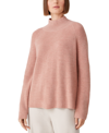 Eileen Fisher Raglan Sleeve Merino Wool Turtleneck Sweater In Dark Powder