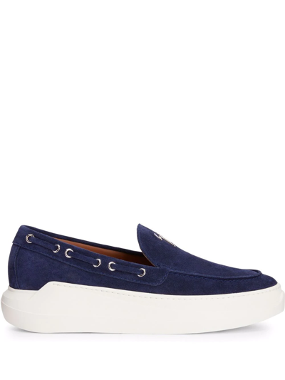 Giuseppe Zanotti Conley Navy Loafers In Blue