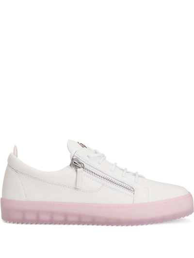 Giuseppe Zanotti Frankie Low-top Leather Trainers In Weiss