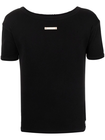 Maison Margiela Four-stitch Detail T-shirt In Black