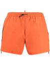 Dsquared2 Side Zip-detail Swim Shorts In Orange