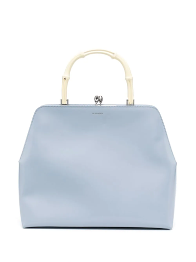 Jil Sander Goji Square-frame Tote In Blau